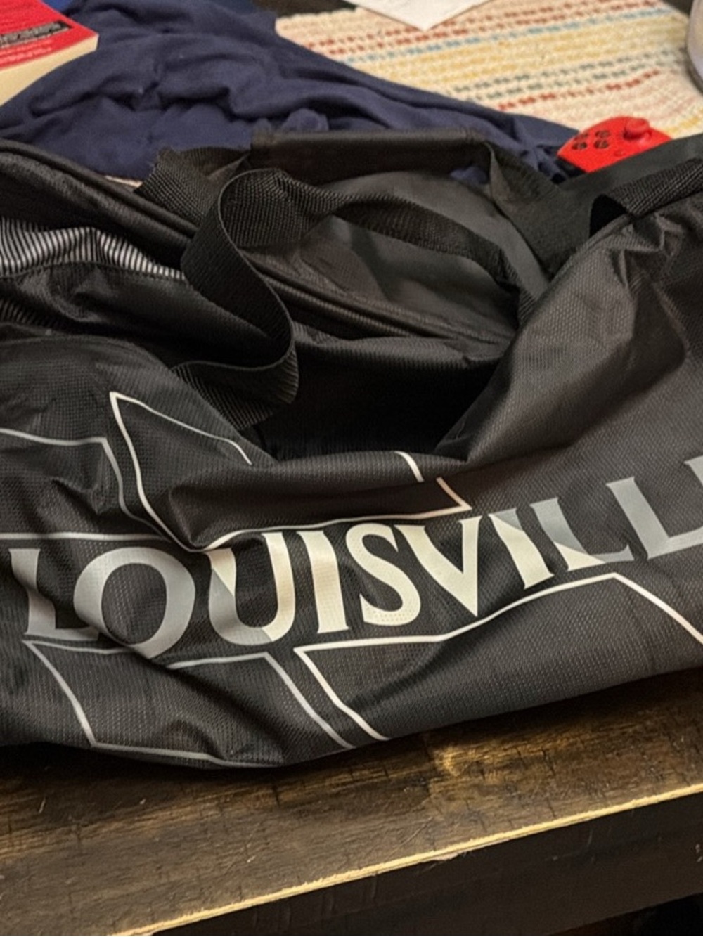 Louisville Black Sports Duffel Bag with White Logo